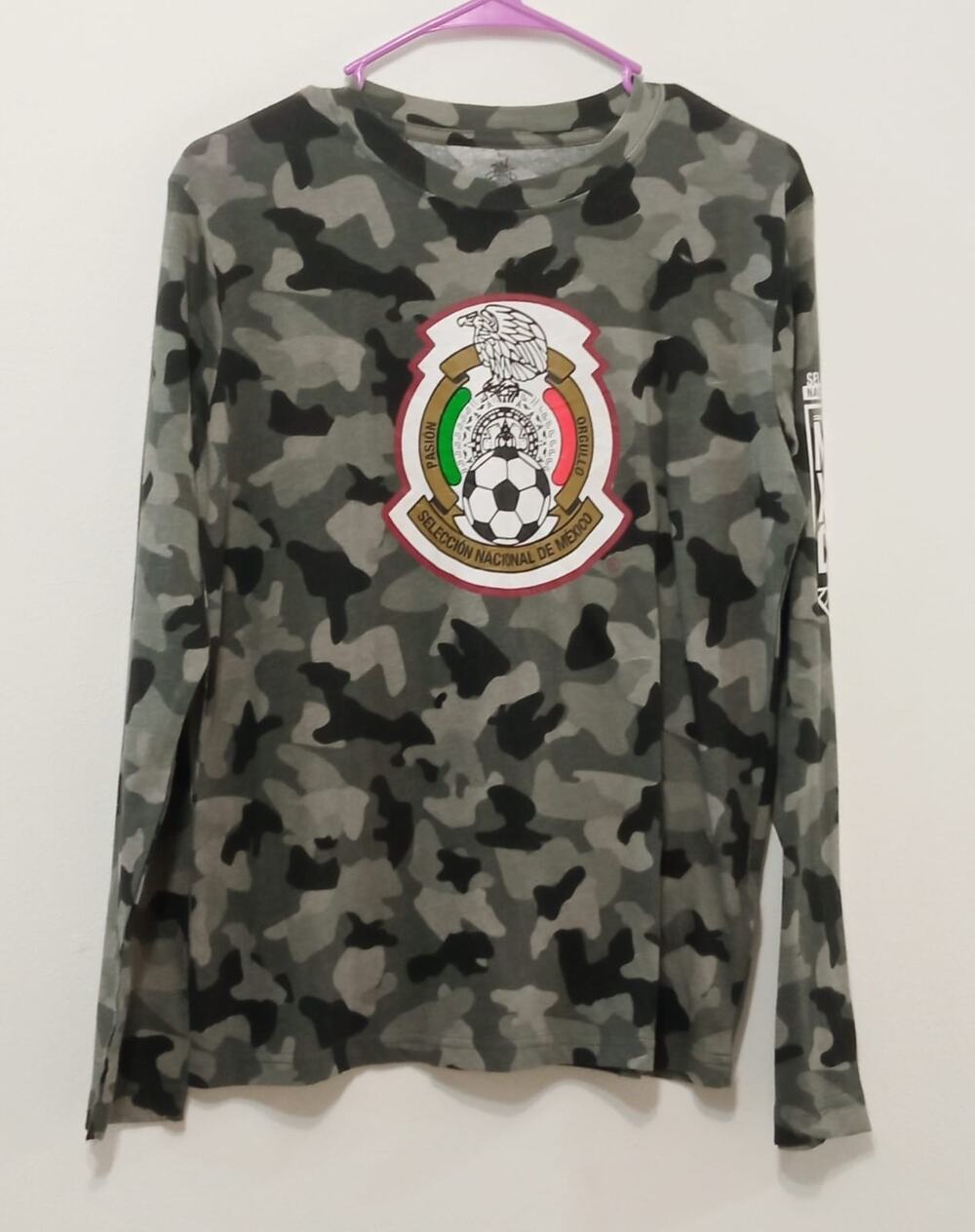 Seleccion Nacional De Mexico Youth T Shirt Camo Black Gray Soccer Size XL